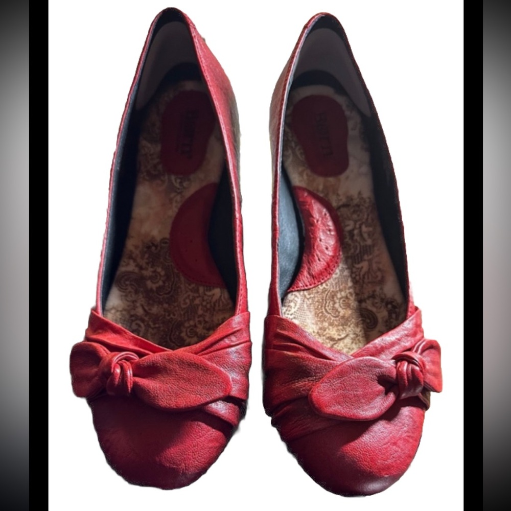 Born BOC Red Molly comfort ballerina leather cushion flats, sz 9 1/2